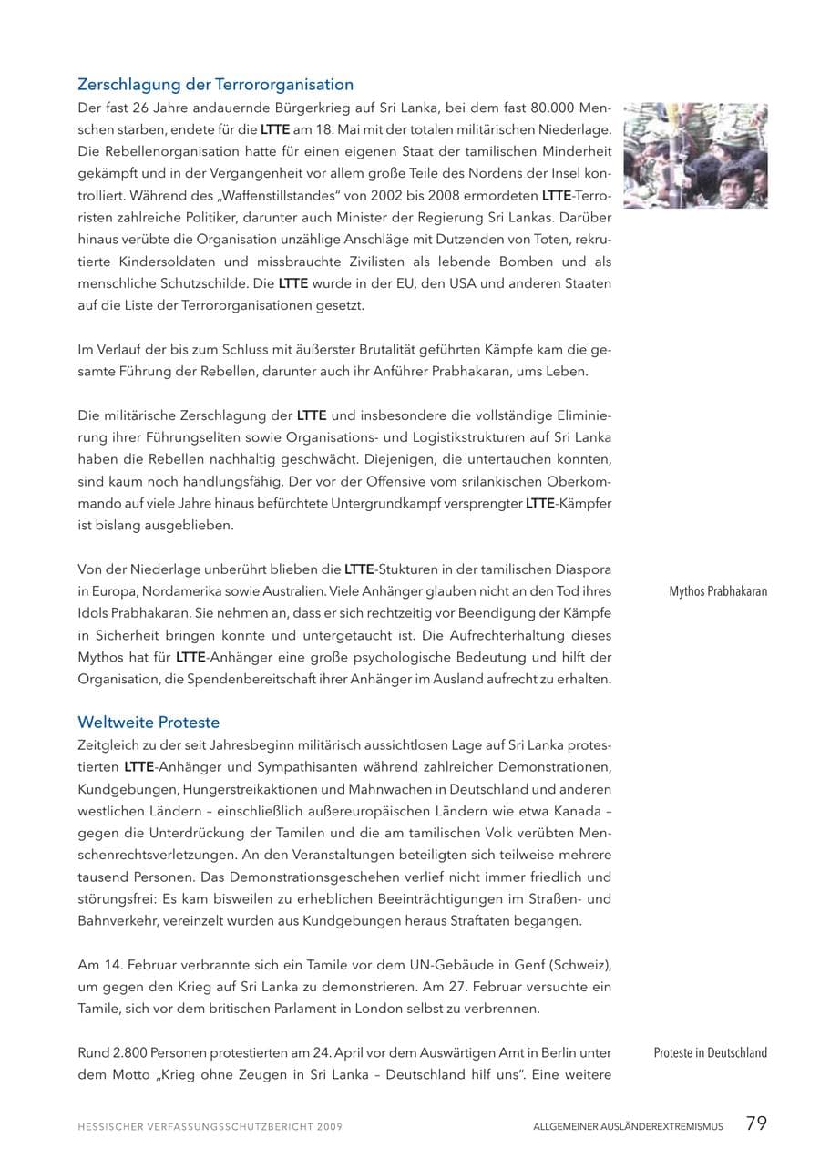 Seite 80 des Verfassungsschutzbericht 2009 Hessen