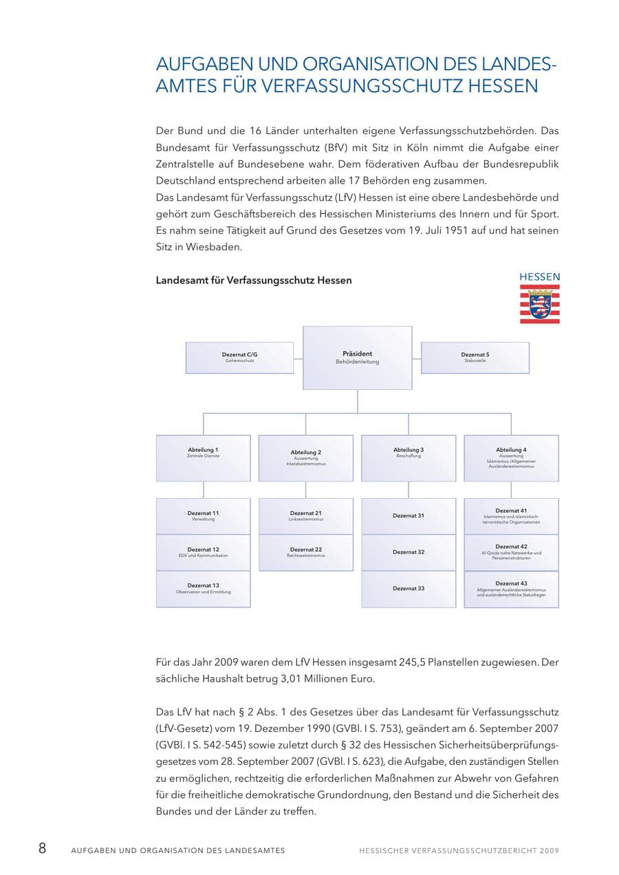 Seite 9 des Verfassungsschutzbericht 2009 Hessen