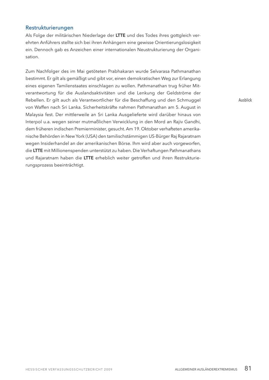 Seite 82 des Verfassungsschutzbericht 2009 Hessen