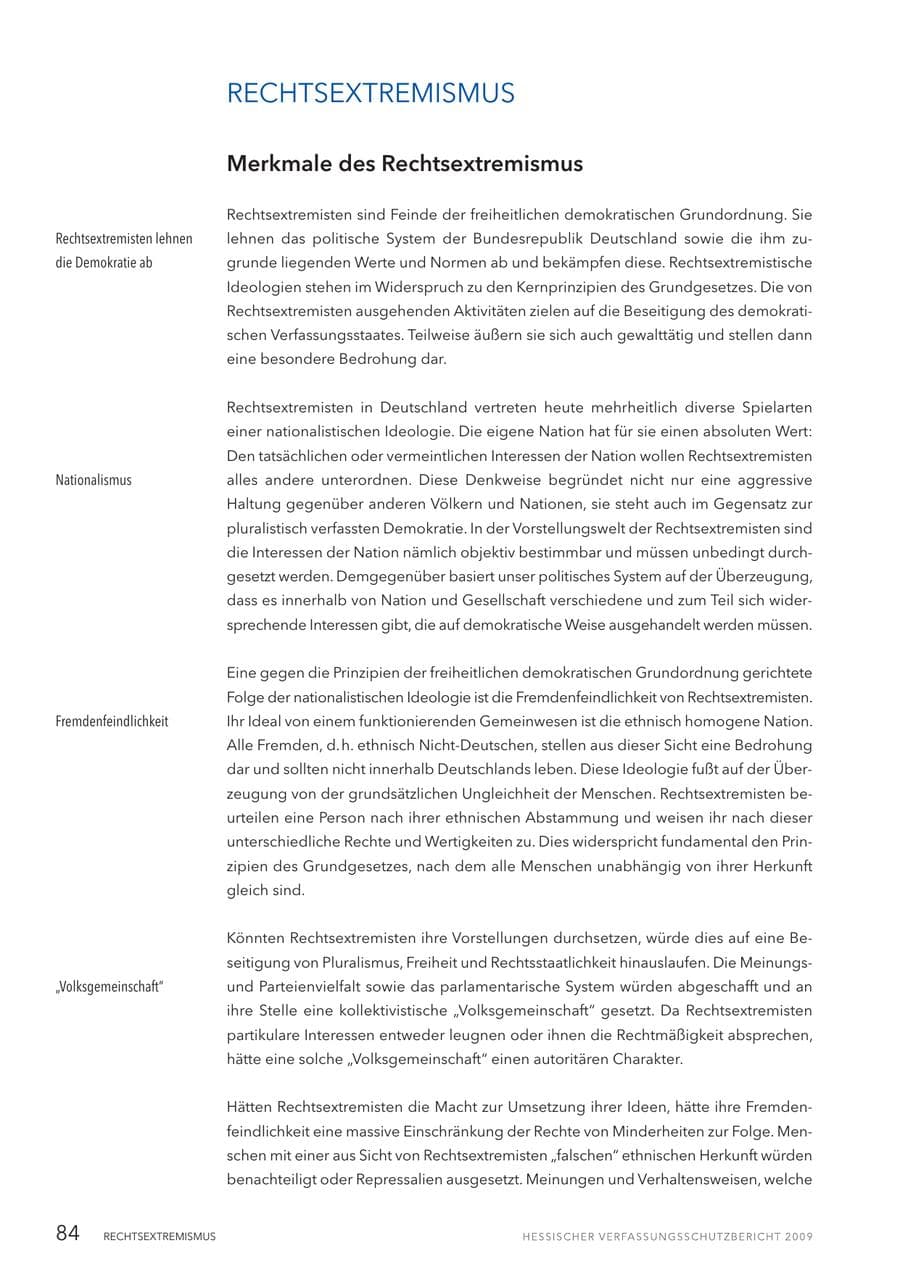 Seite 85 des Verfassungsschutzbericht 2009 Hessen