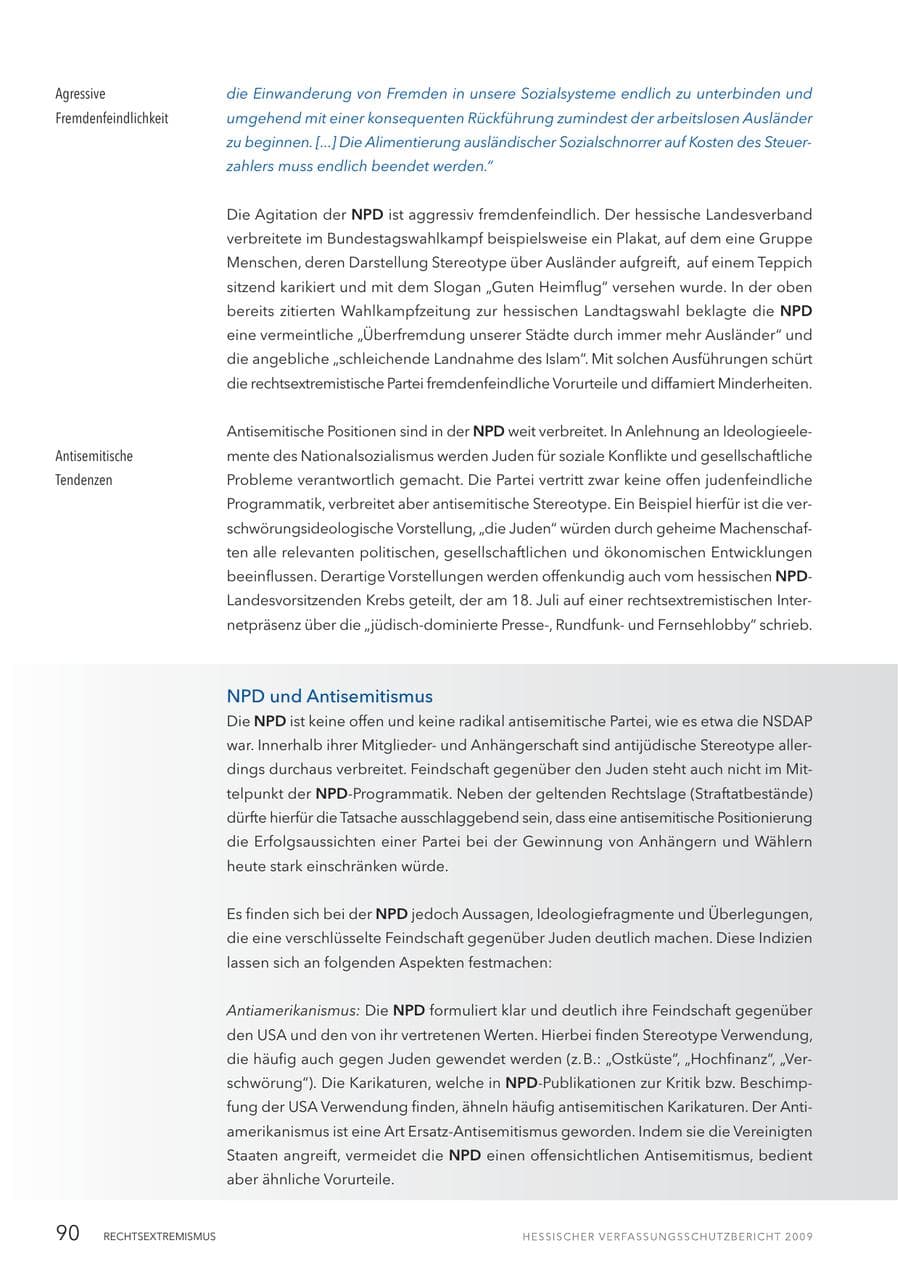 Seite 91 des Verfassungsschutzbericht 2009 Hessen