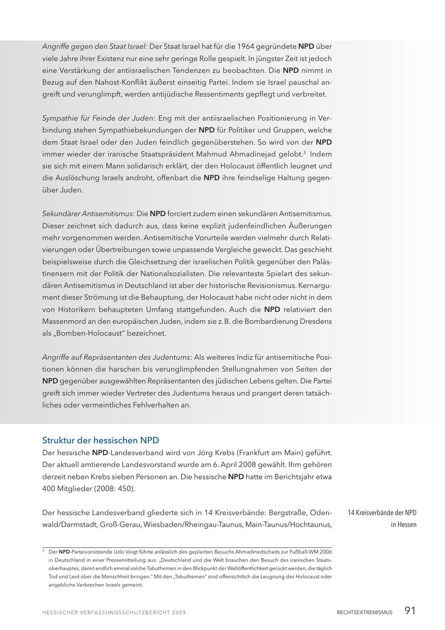 Seite 92 des Verfassungsschutzbericht 2009 Hessen