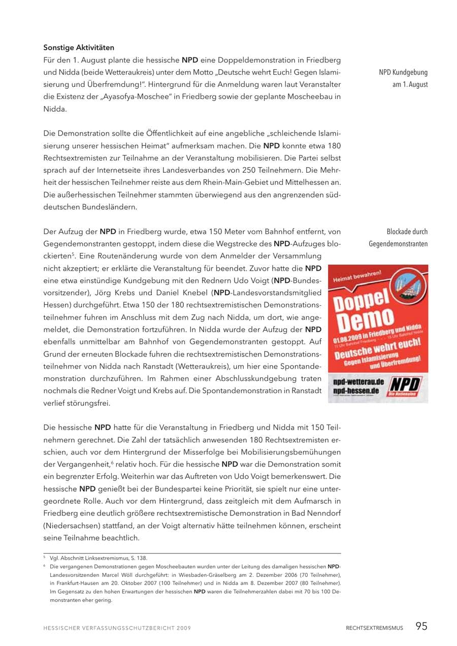Seite 96 des Verfassungsschutzbericht 2009 Hessen