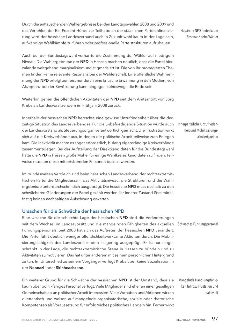 Seite 98 des Verfassungsschutzbericht 2009 Hessen