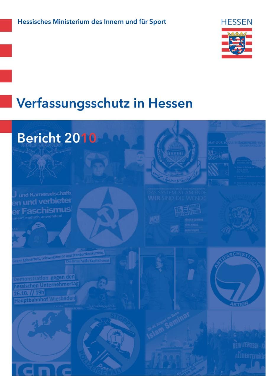 Seite 1 des Verfassungsschutzbericht 2010 Hessen
