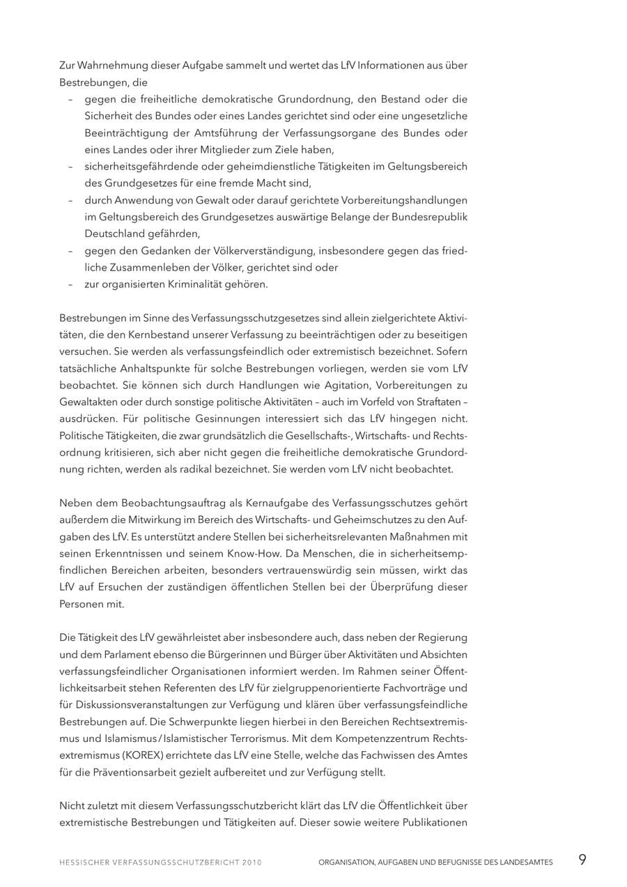 Seite 11 des Verfassungsschutzbericht 2010 Hessen