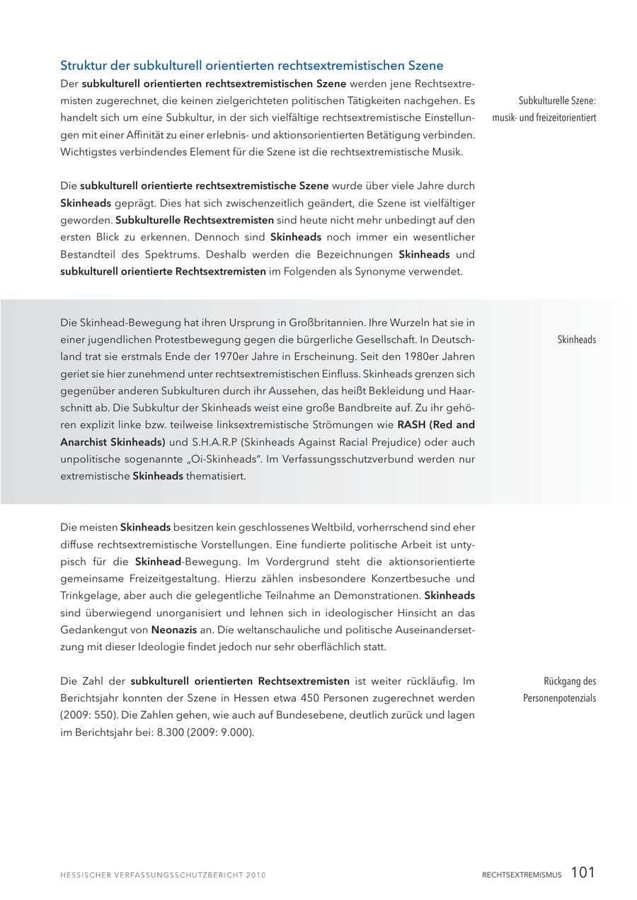 Seite 103 des Verfassungsschutzbericht 2010 Hessen