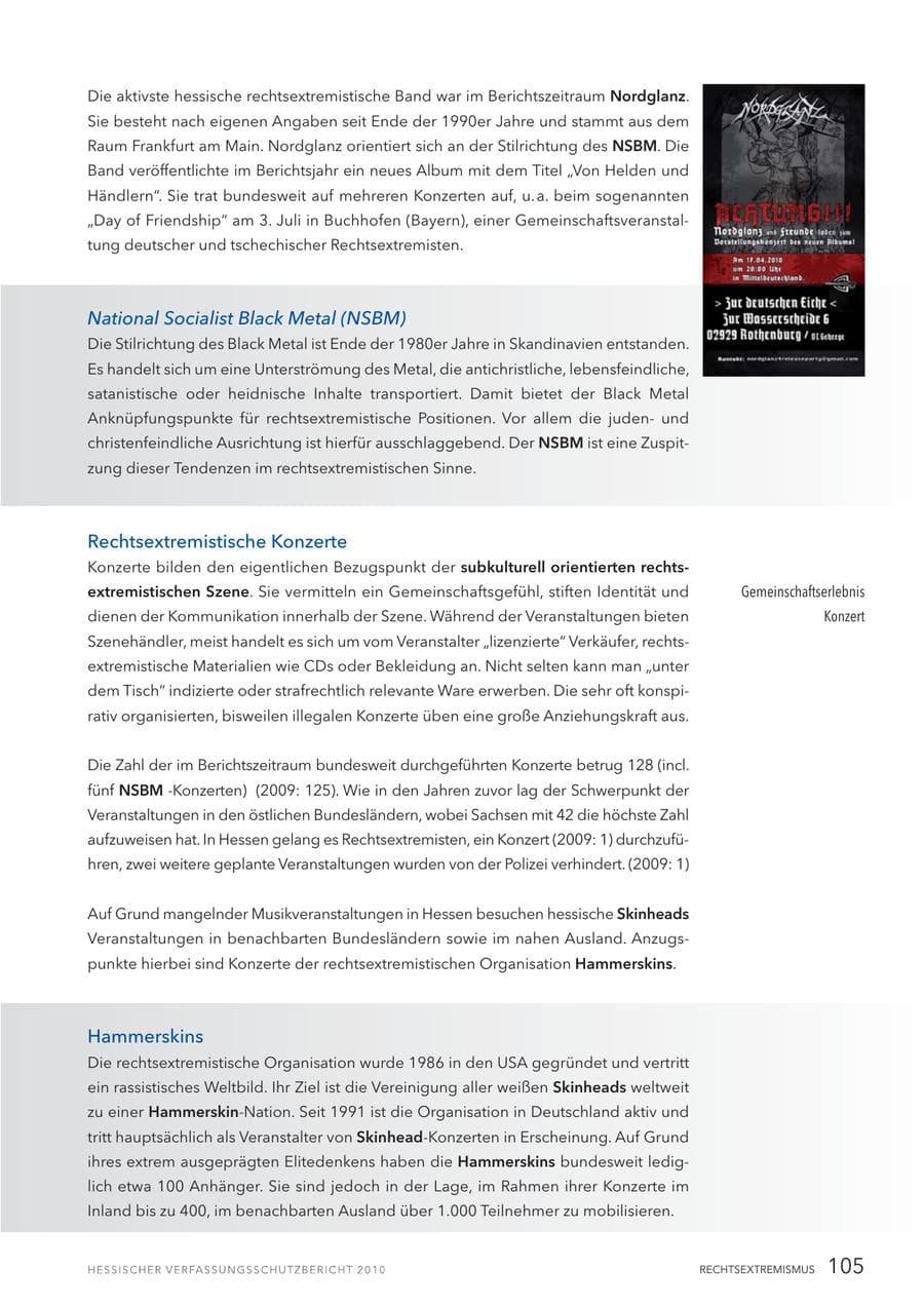 Seite 107 des Verfassungsschutzbericht 2010 Hessen