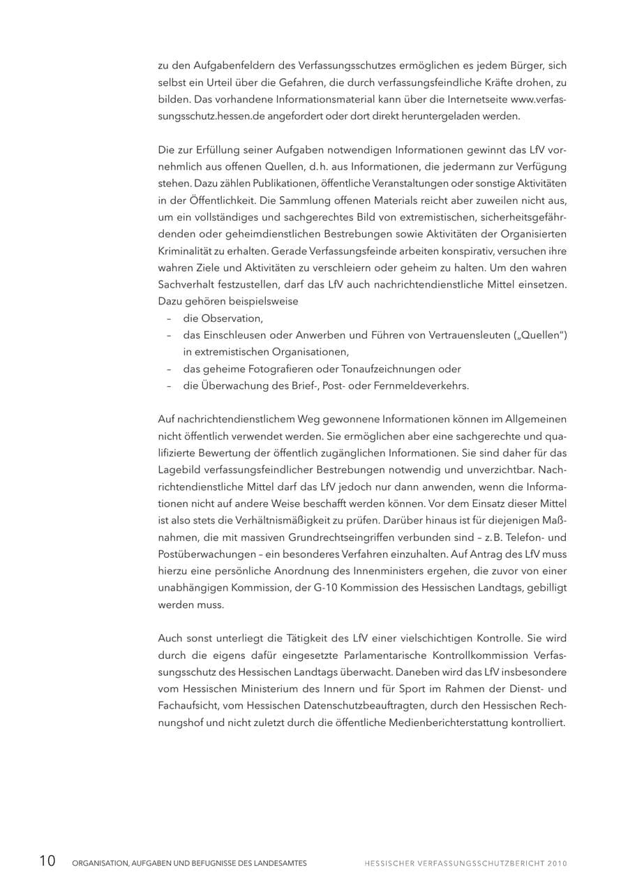 Seite 12 des Verfassungsschutzbericht 2010 Hessen