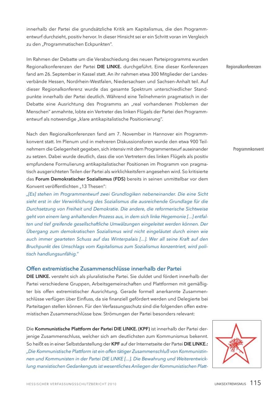 Seite 117 des Verfassungsschutzbericht 2010 Hessen