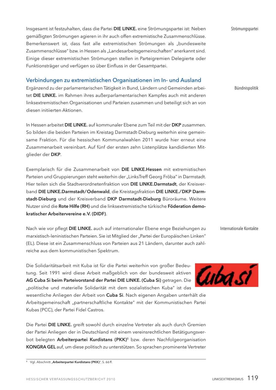 Seite 121 des Verfassungsschutzbericht 2010 Hessen