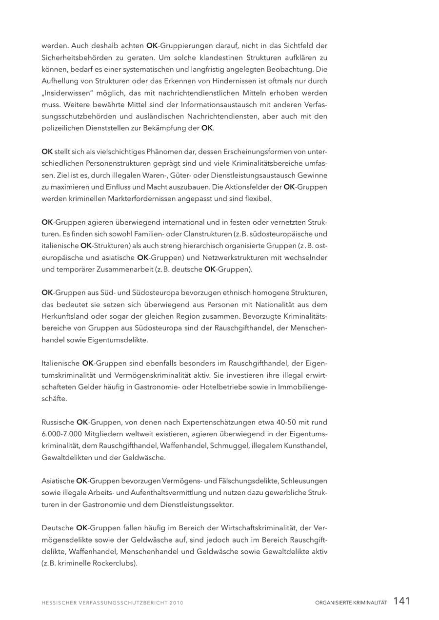 Seite 143 des Verfassungsschutzbericht 2010 Hessen