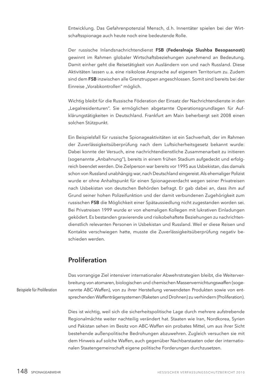 Seite 150 des Verfassungsschutzbericht 2010 Hessen