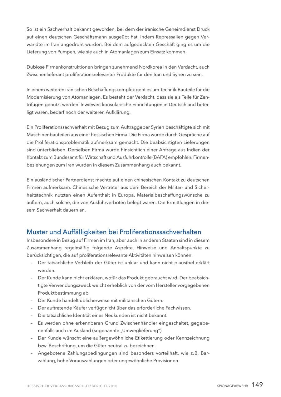 Seite 151 des Verfassungsschutzbericht 2010 Hessen