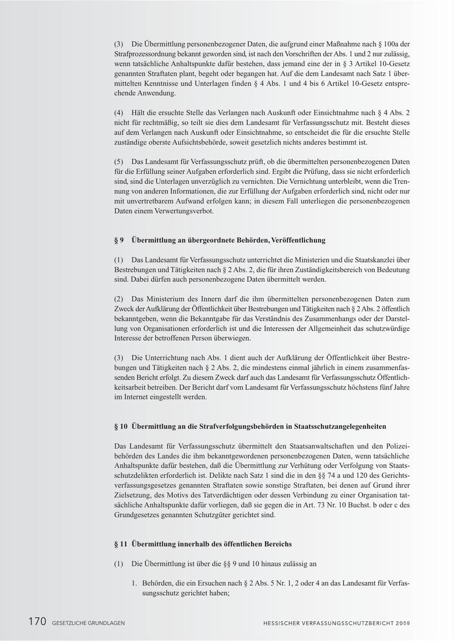 Seite 172 des Verfassungsschutzbericht 2010 Hessen