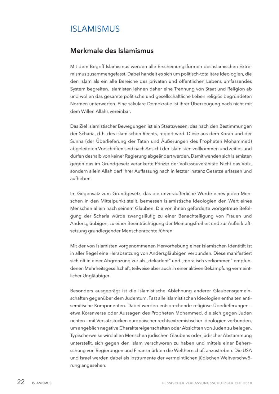 Seite 24 des Verfassungsschutzbericht 2010 Hessen