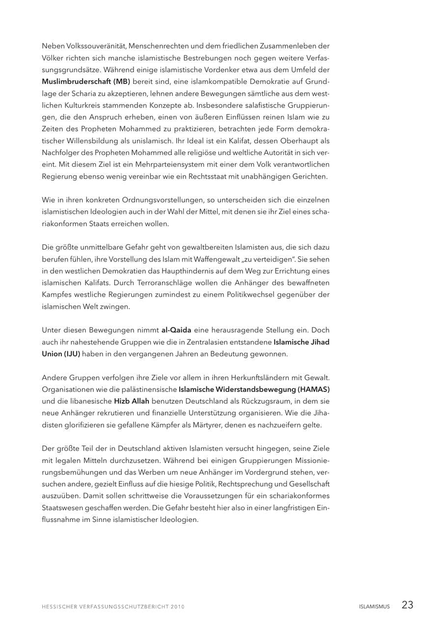 Seite 25 des Verfassungsschutzbericht 2010 Hessen