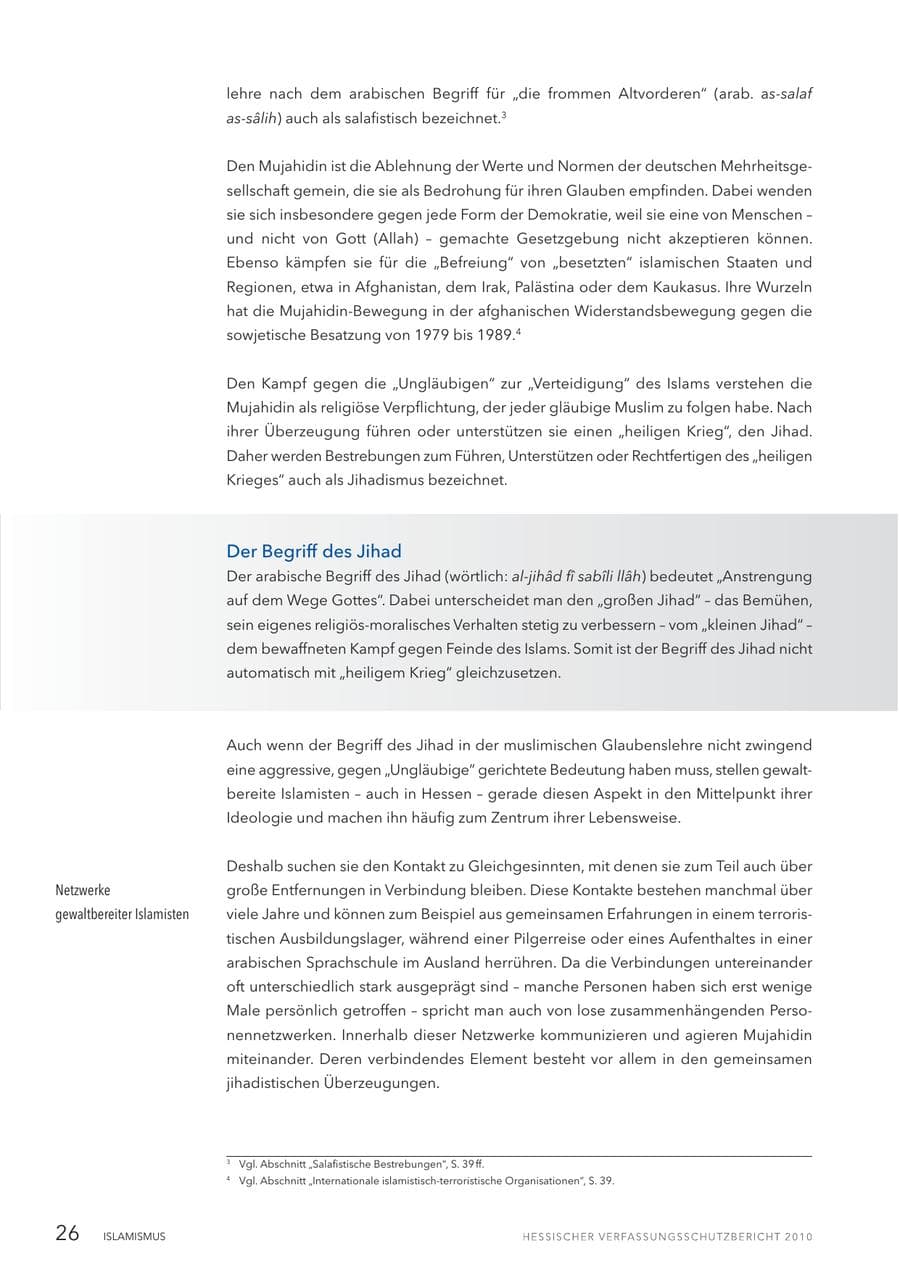 Seite 28 des Verfassungsschutzbericht 2010 Hessen