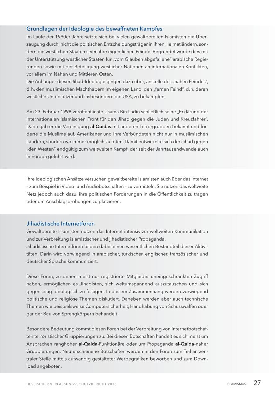 Seite 29 des Verfassungsschutzbericht 2010 Hessen