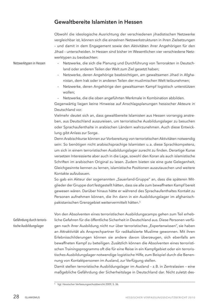 Seite 30 des Verfassungsschutzbericht 2010 Hessen