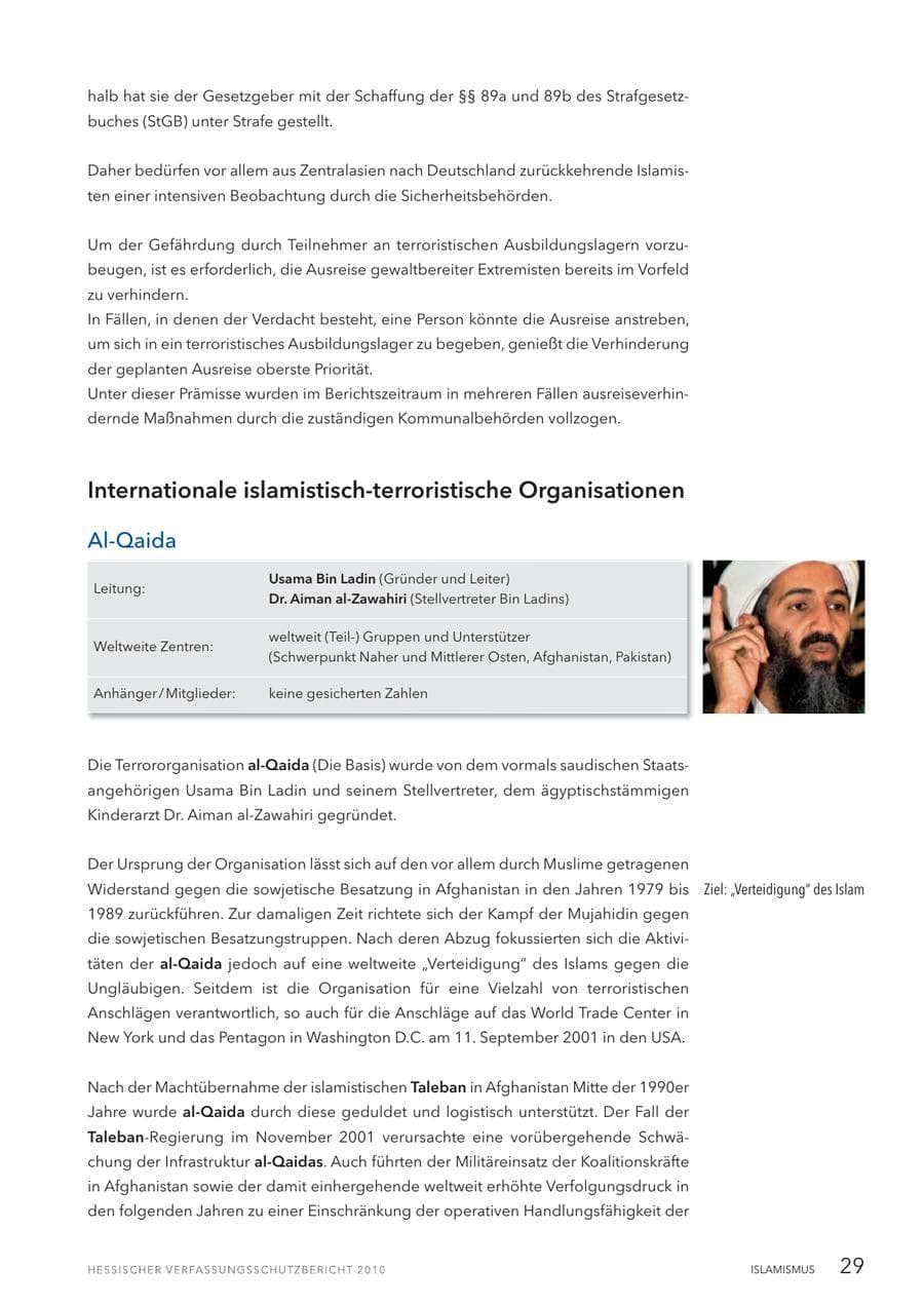 Seite 31 des Verfassungsschutzbericht 2010 Hessen