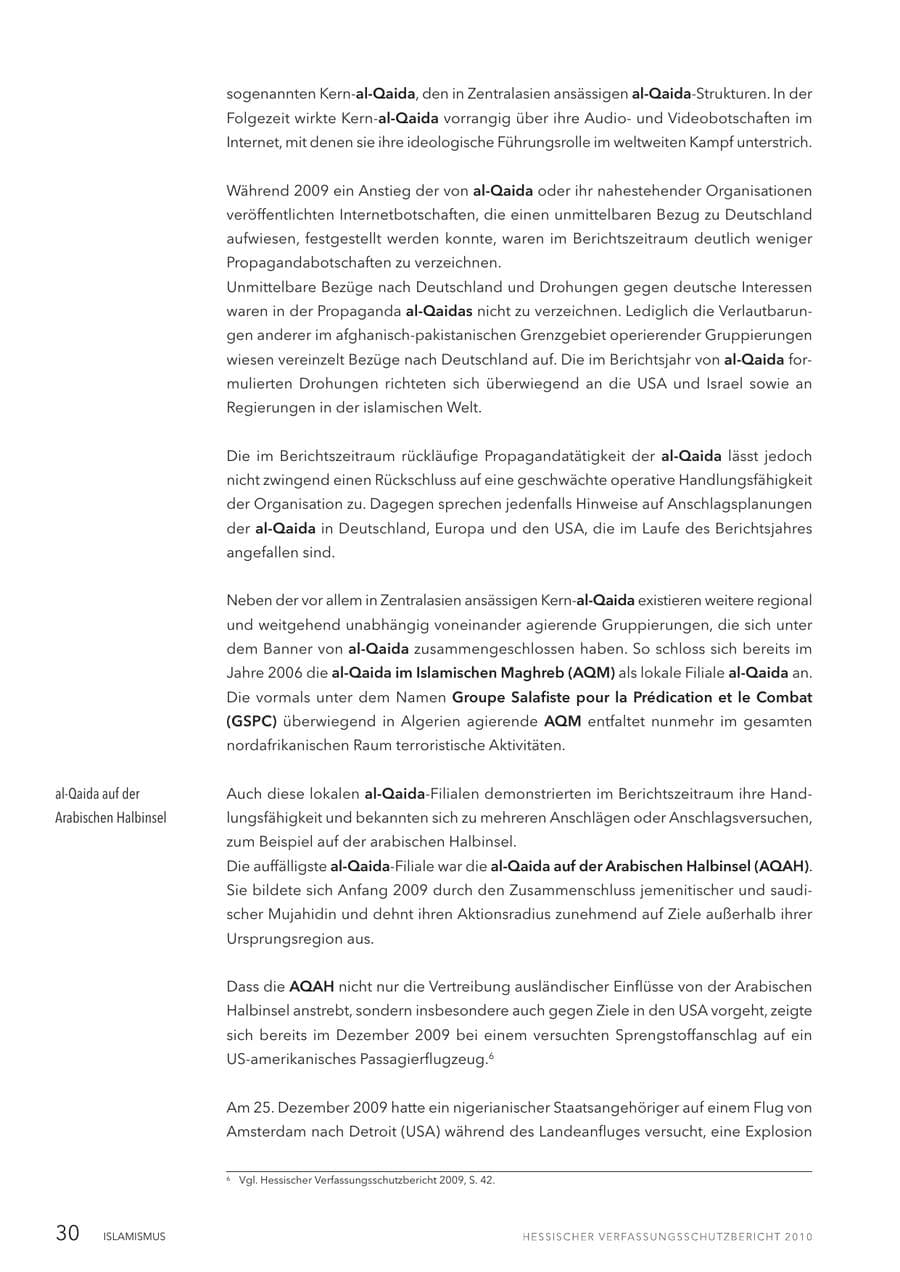 Seite 32 des Verfassungsschutzbericht 2010 Hessen