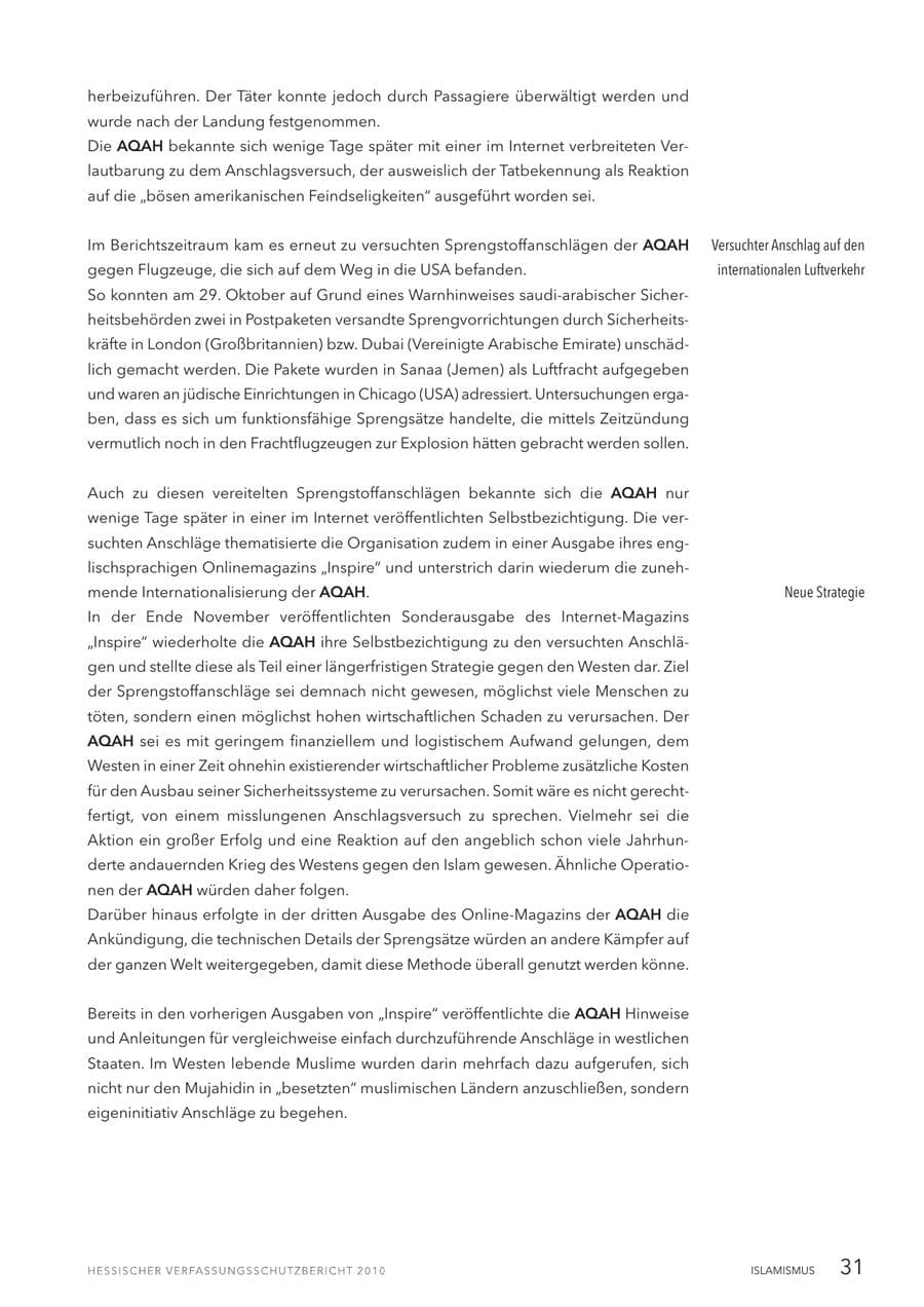 Seite 33 des Verfassungsschutzbericht 2010 Hessen