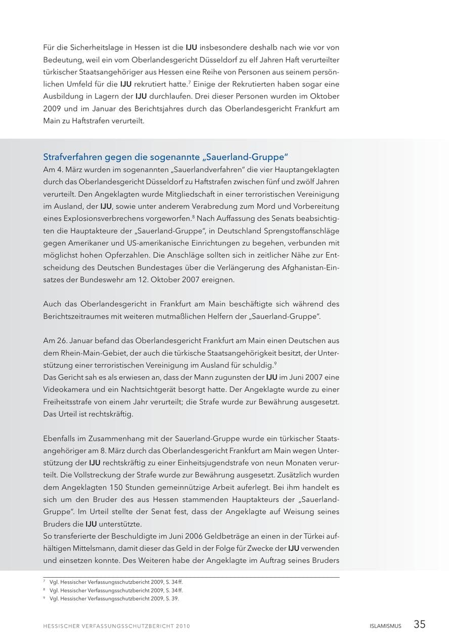Seite 37 des Verfassungsschutzbericht 2010 Hessen