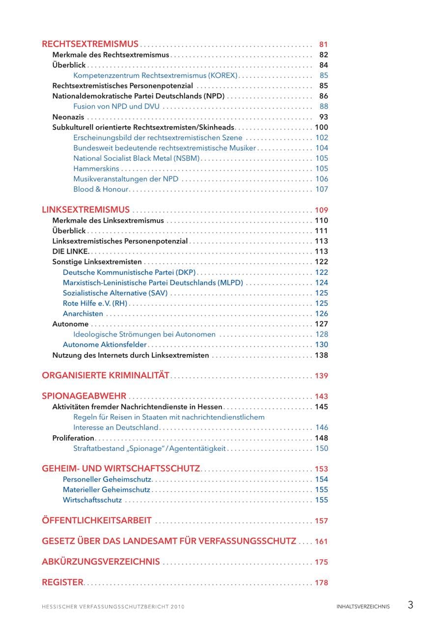 Seite 5 des Verfassungsschutzbericht 2010 Hessen