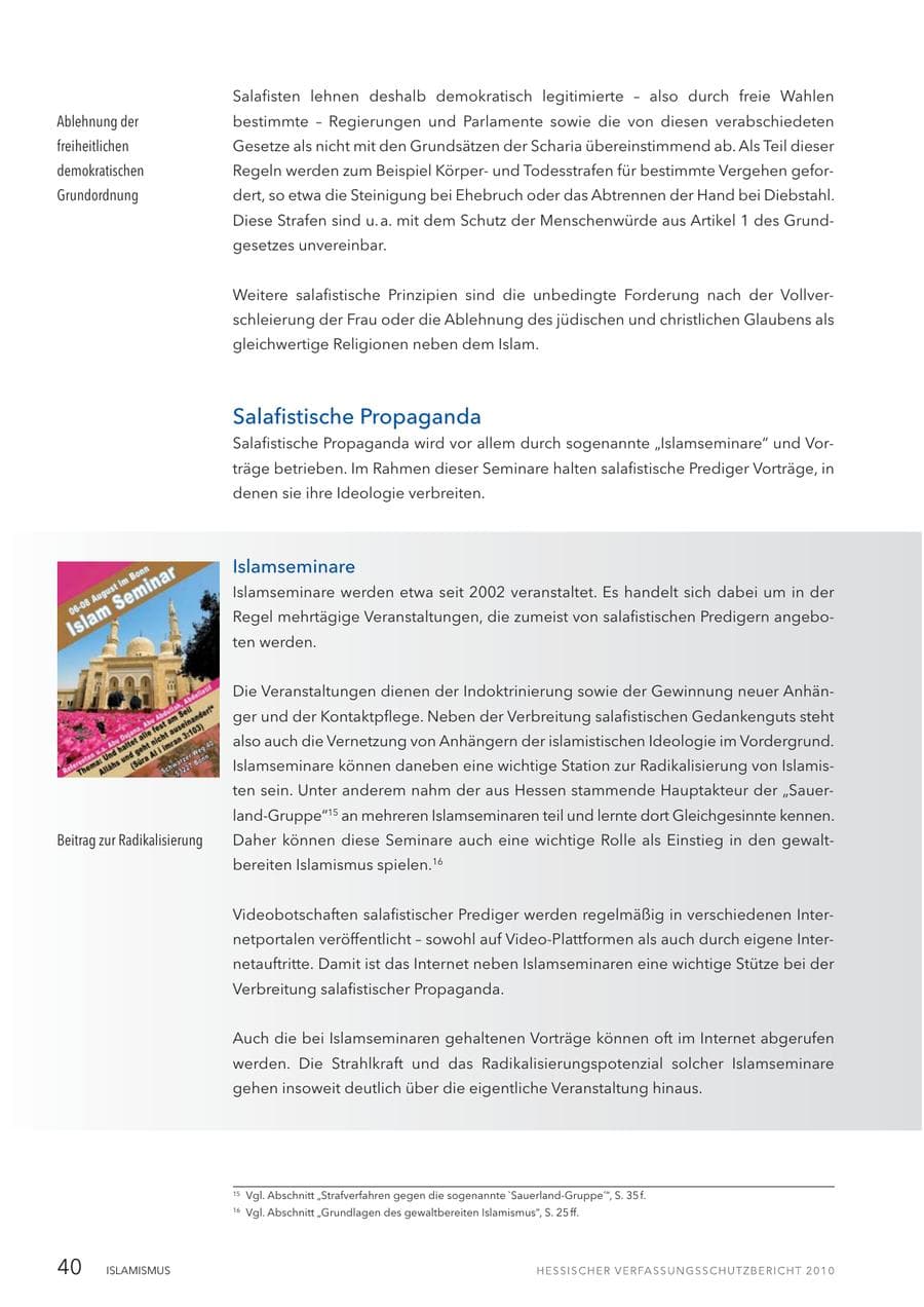 Seite 42 des Verfassungsschutzbericht 2010 Hessen