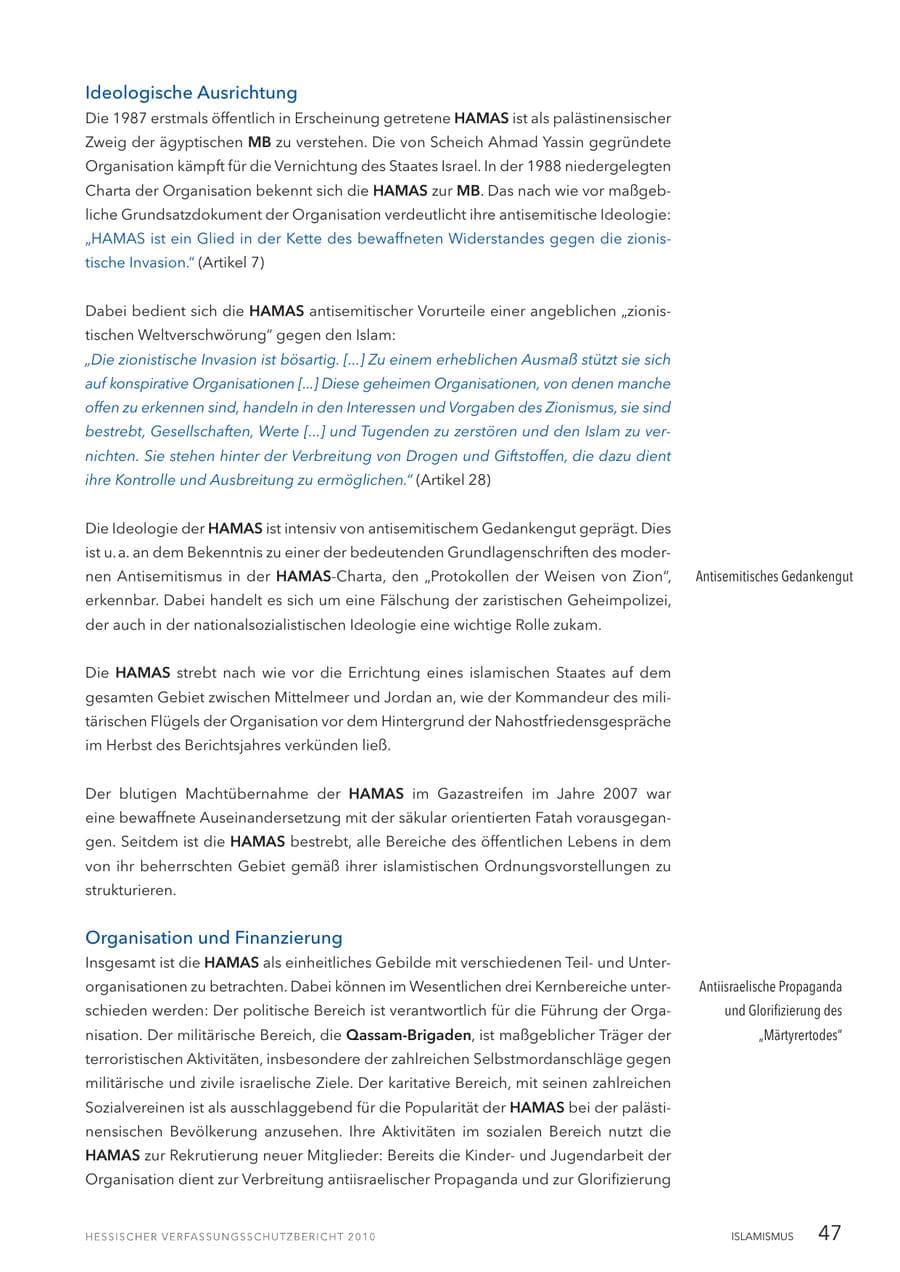Seite 49 des Verfassungsschutzbericht 2010 Hessen