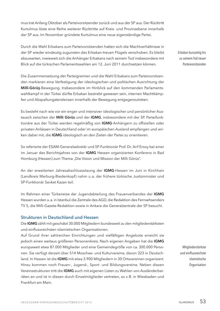 Seite 55 des Verfassungsschutzbericht 2010 Hessen