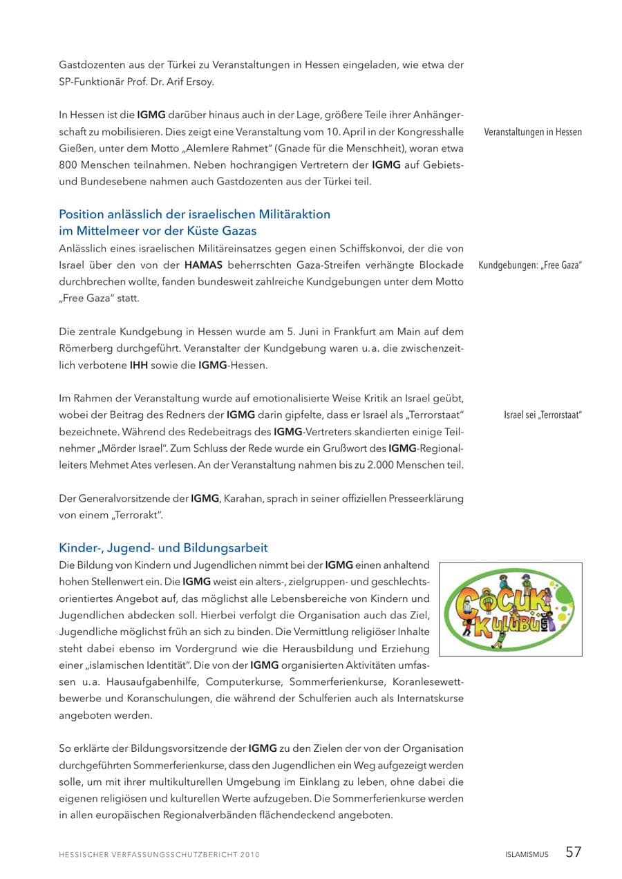 Seite 59 des Verfassungsschutzbericht 2010 Hessen