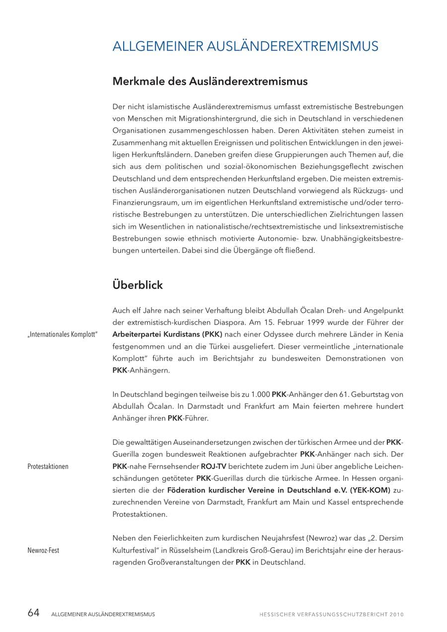 Seite 66 des Verfassungsschutzbericht 2010 Hessen