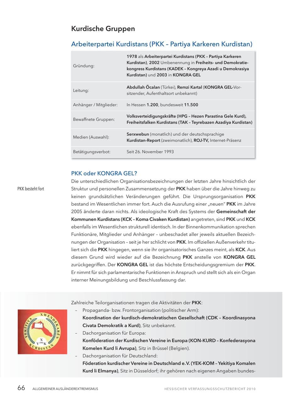 Seite 68 des Verfassungsschutzbericht 2010 Hessen