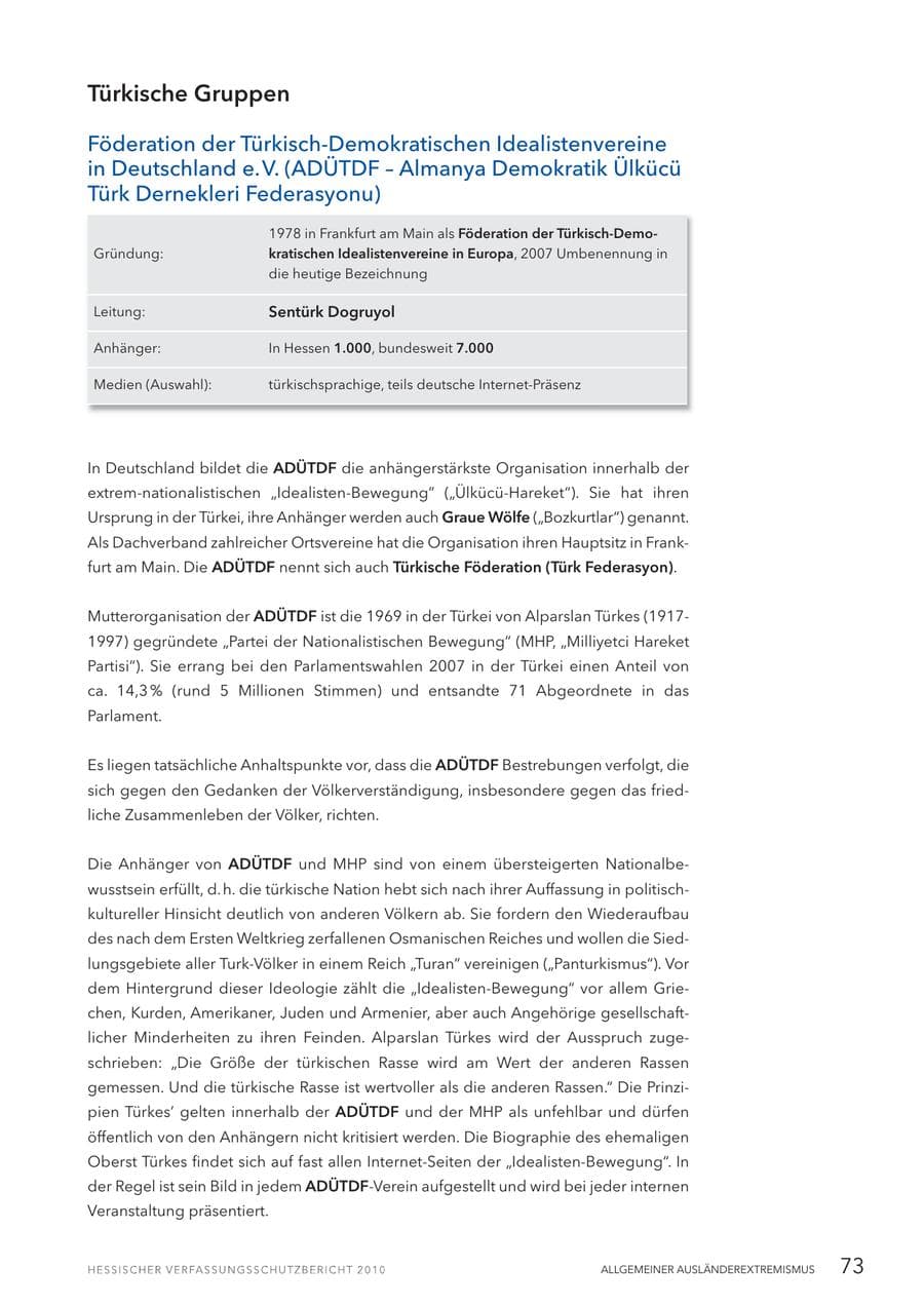 Seite 75 des Verfassungsschutzbericht 2010 Hessen