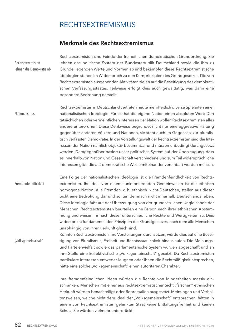 Seite 84 des Verfassungsschutzbericht 2010 Hessen