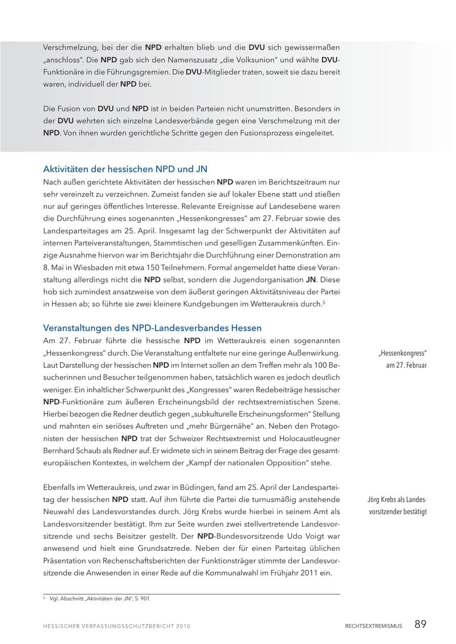 Seite 91 des Verfassungsschutzbericht 2010 Hessen