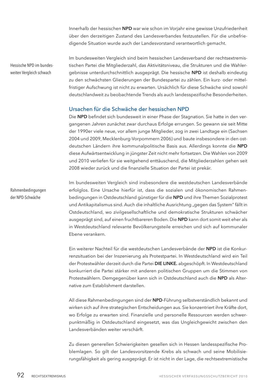 Seite 94 des Verfassungsschutzbericht 2010 Hessen