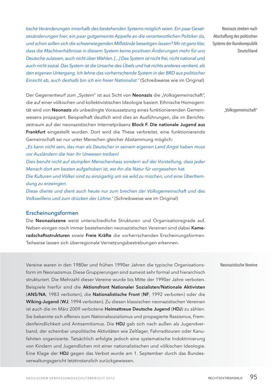 Seite 97 des Verfassungsschutzbericht 2010 Hessen
