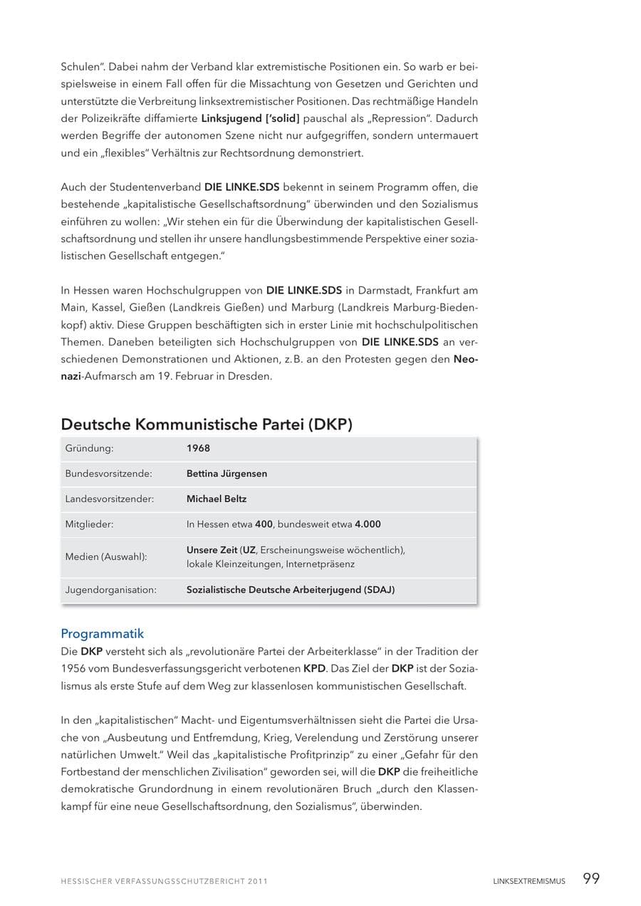 Seite 101 des Verfassungsschutzbericht 2011 Hessen