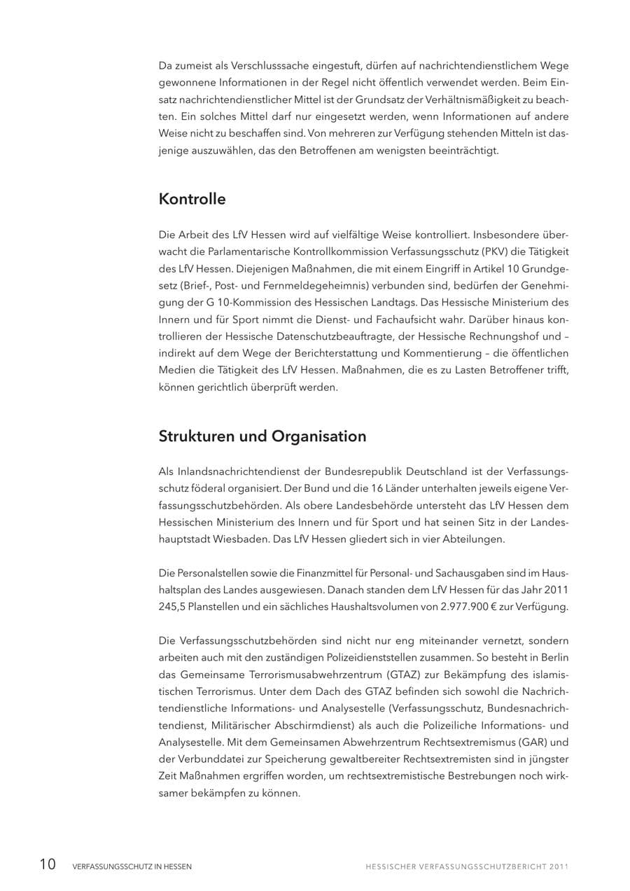 Seite 12 des Verfassungsschutzbericht 2011 Hessen