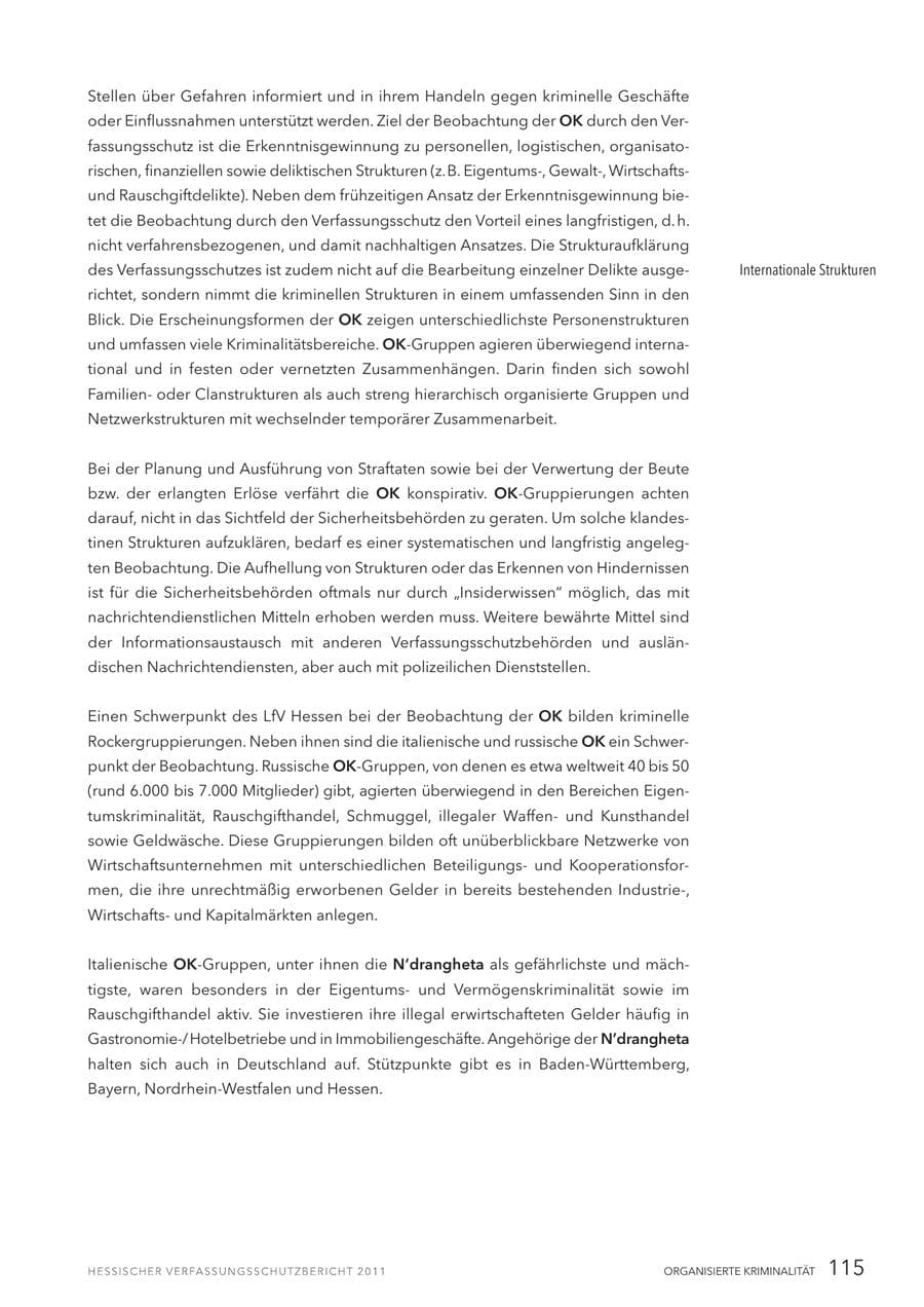 Seite 117 des Verfassungsschutzbericht 2011 Hessen