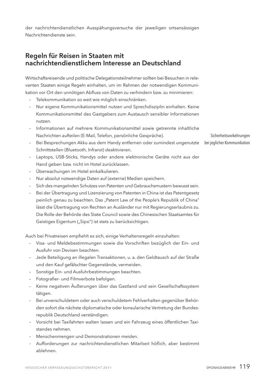 Seite 121 des Verfassungsschutzbericht 2011 Hessen