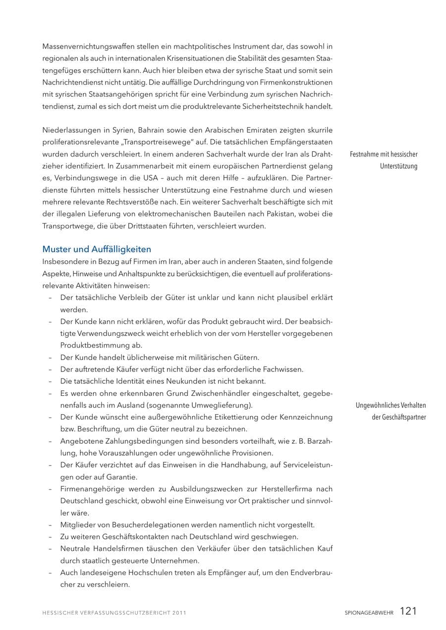Seite 123 des Verfassungsschutzbericht 2011 Hessen