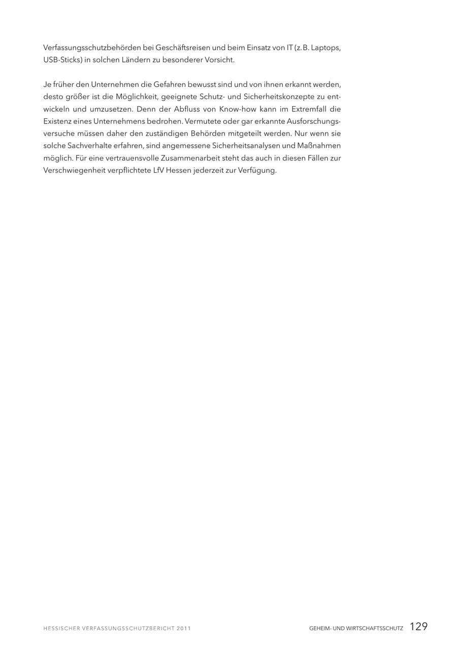 Seite 131 des Verfassungsschutzbericht 2011 Hessen
