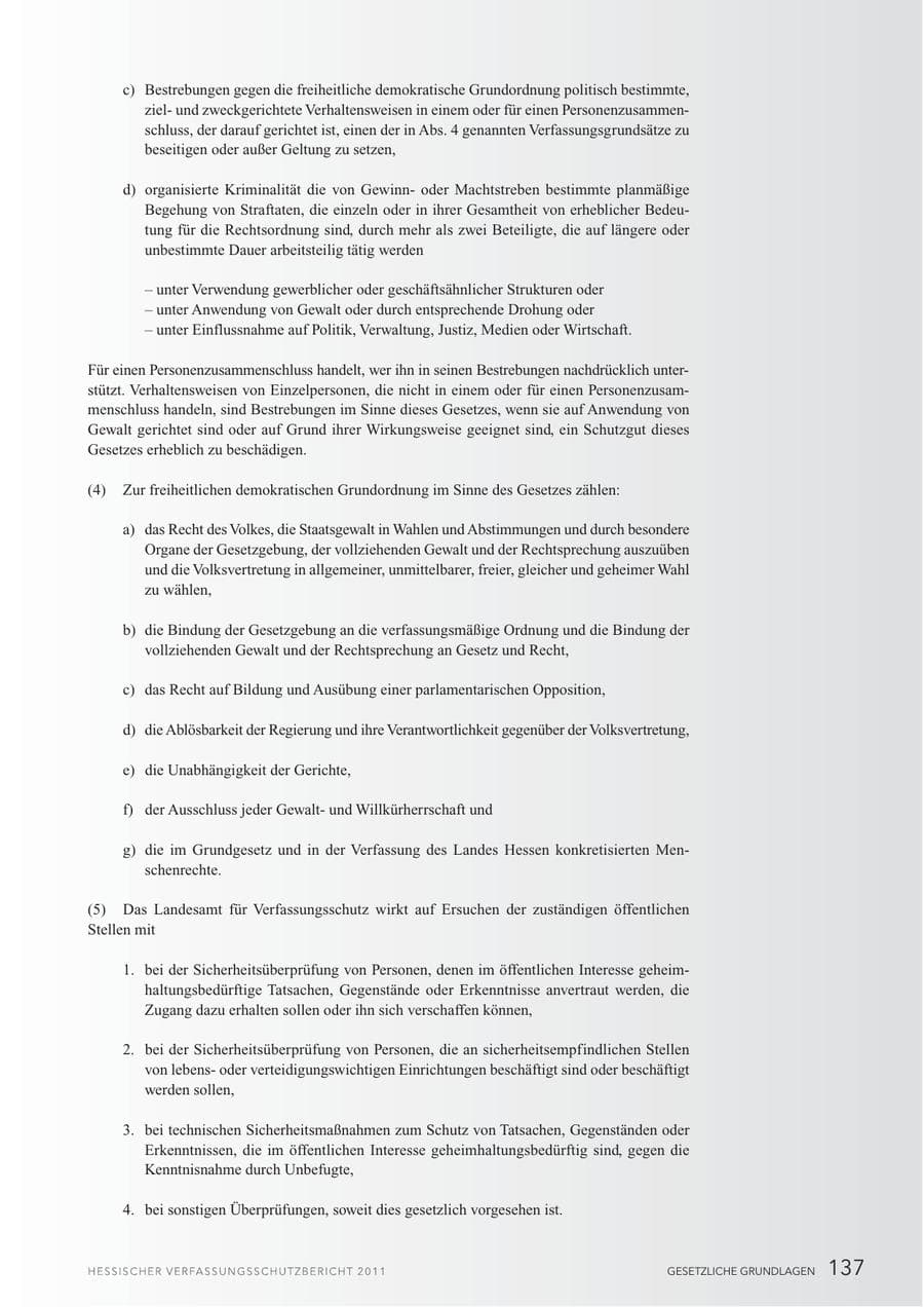 Seite 139 des Verfassungsschutzbericht 2011 Hessen