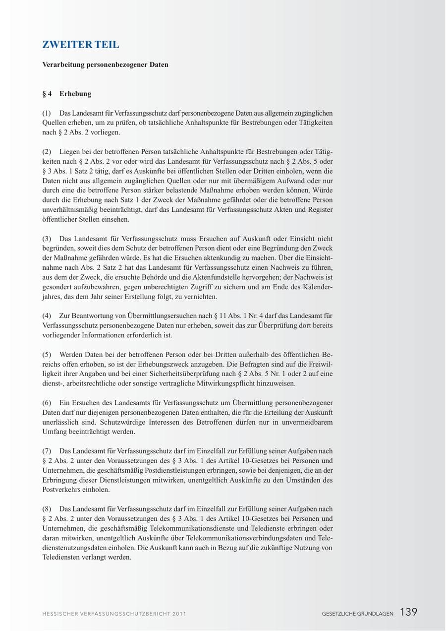 Seite 141 des Verfassungsschutzbericht 2011 Hessen