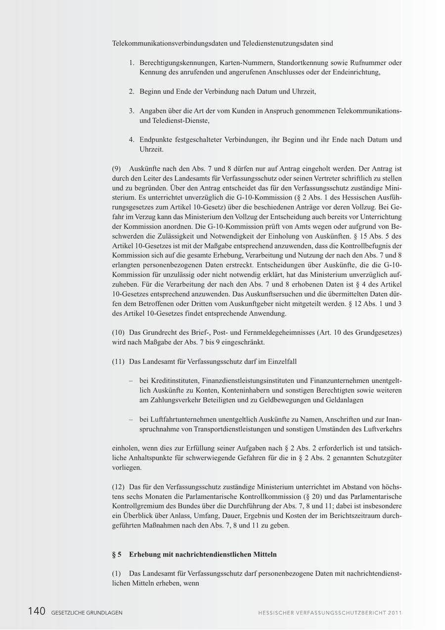 Seite 142 des Verfassungsschutzbericht 2011 Hessen