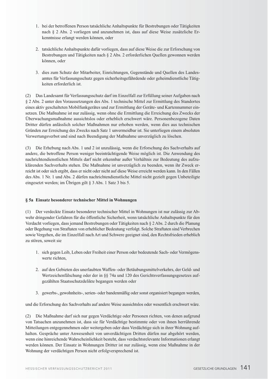 Seite 143 des Verfassungsschutzbericht 2011 Hessen